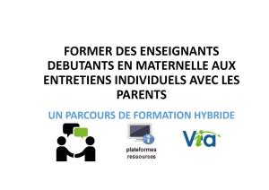 Former des enseigants debutants de maternelle aux entretiens individuels avec les parents 1