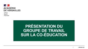 Groupe de travail CO education Academie de Versailles 1